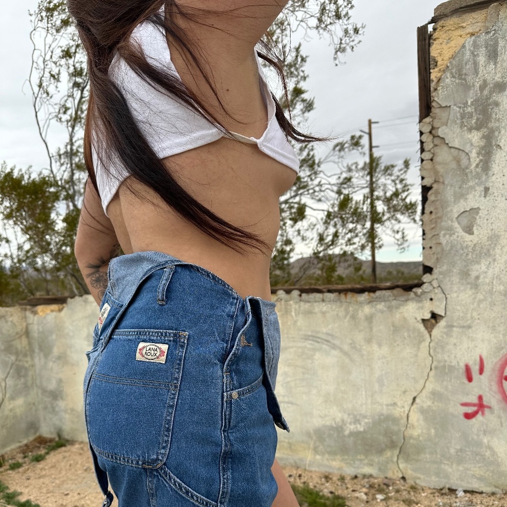 No Brand Cutout Crop Top Turtle Neck Tank